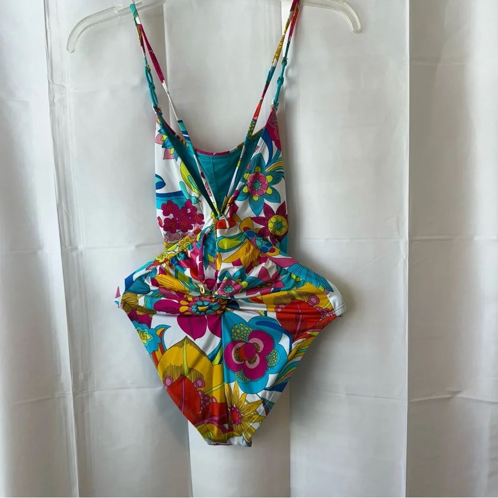 Trina Turk Red and Yellow One Piece Swimsuit - Picture 3 of 12